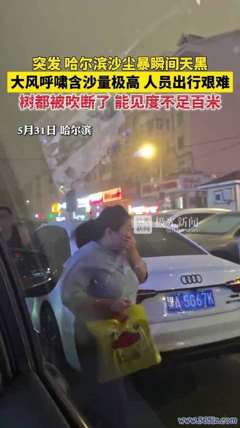 哈尔滨沙尘暴一刹天黑