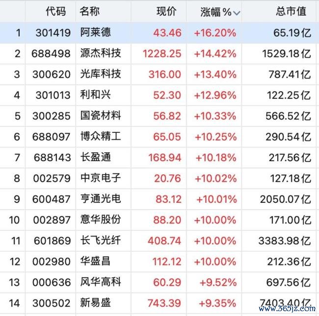 CPO见地股全线拉升 光通讯板块强势反弹
