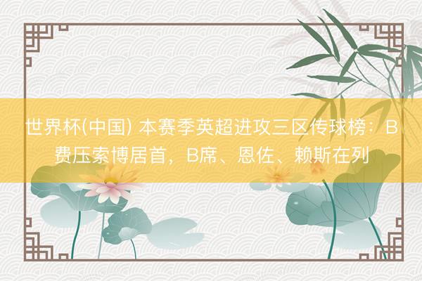 世界杯(中国) 本赛季英超进攻三区传球榜：B费压索博居首，B席、恩佐、赖斯在列