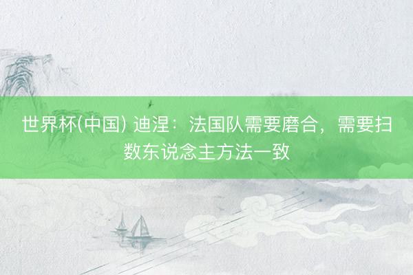 世界杯(中国) 迪涅：法国队需要磨合，需要扫数东说念主方法一致
