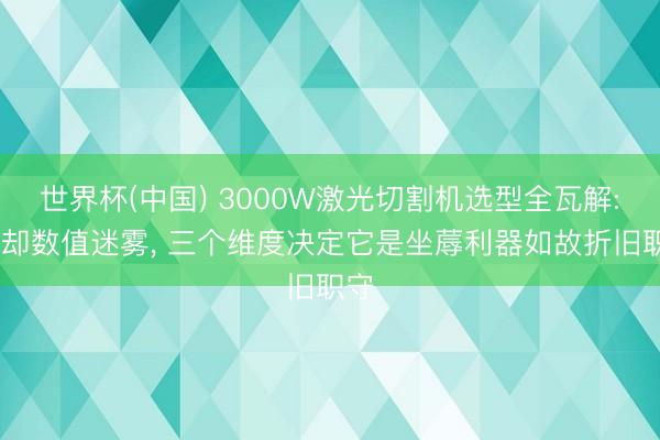 世界杯(中国) 3000W激光切割机选型全瓦解: 拒却数值迷雾, 三个维度决定它是坐蓐利器如故折旧职守