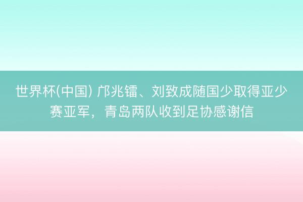 世界杯(中国) 邝兆镭、刘致成随国少取得亚少赛亚军，青岛两队收到足协感谢信