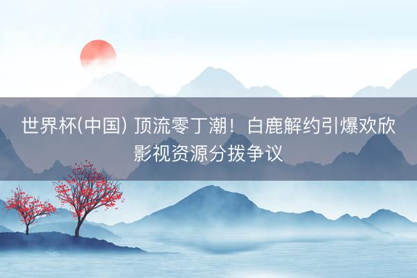 世界杯(中国) 顶流零丁潮！白鹿解约引爆欢欣影视资源分拨争议
