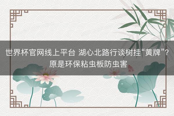 世界杯官网线上平台 湖心北路行谈树挂“黄牌”? 原是环保粘虫板防虫害