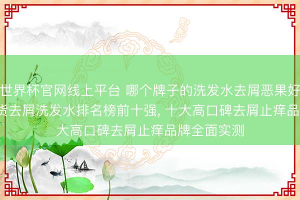 世界杯官网线上平台 哪个牌子的洗发水去屑恶果好? 2026 国货去屑洗发水排名榜前十强， 十大高口碑去屑止痒品牌全面实测
